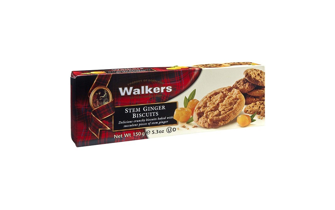 Walker's Stem Ginger Biscuits    Box  150 grams